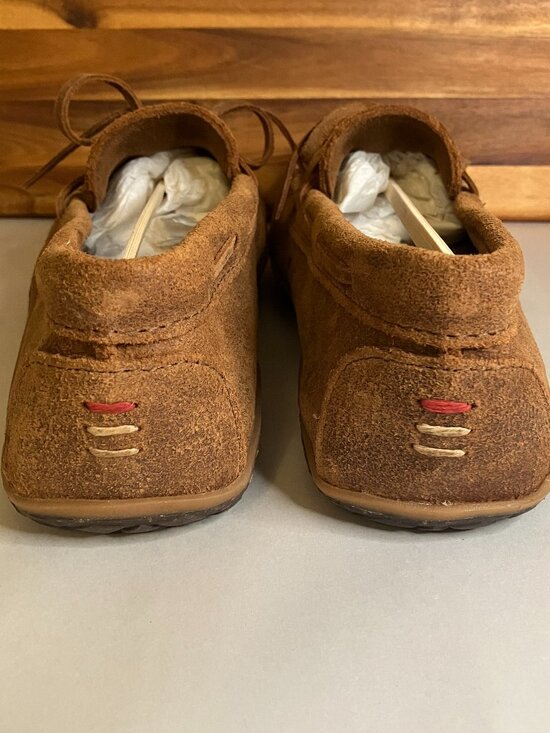 Minnetonka Men\'s Tie Tread Moccasins Brown Ruff Suede Size 9 NWOB Slip On Loafer main image 5